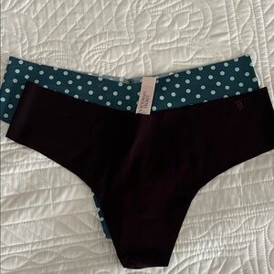Victoria's Secret: green Polka Dot and maroon thong panties